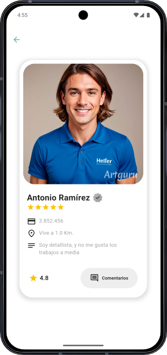 Aplicación Móvil para servicios de limpieza Perfil