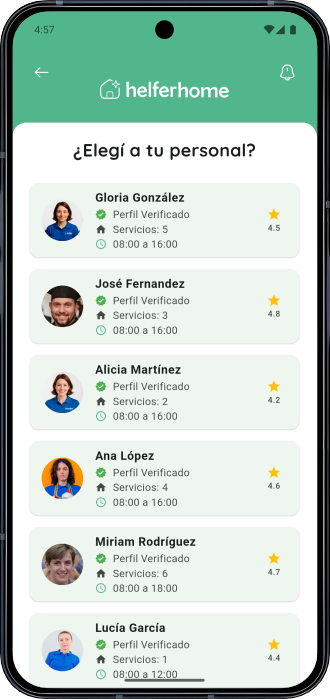 Personal de limpieza - Aplicación Móvil para servicios de limpieza